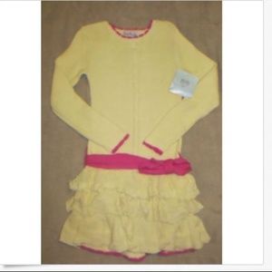 Hula Mula Boutique Cream Pink Sweater Dress Size 8